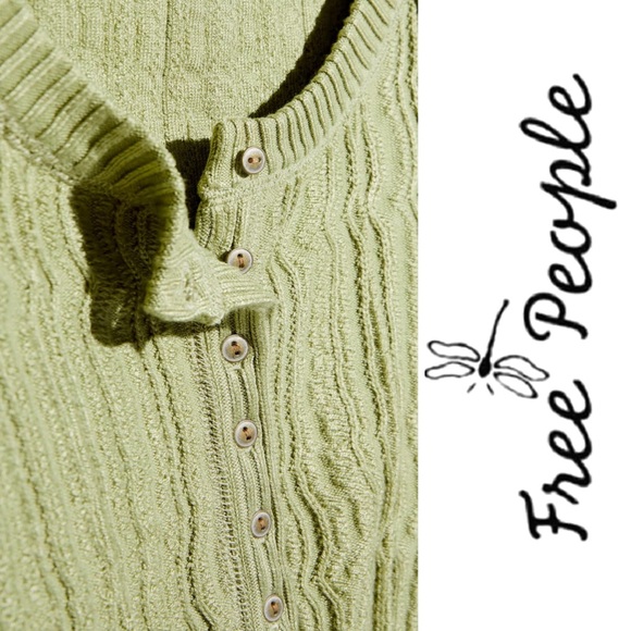 FREE PEOPLE Dancing Leaves Knit Cardigan Sweater Large NWT - Picture 5 of 8